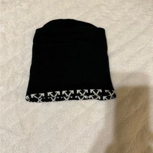 Black and white Beanie with hand-printed OFF-WHITE design